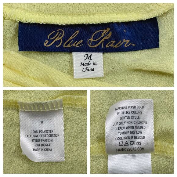 Francescas Blue Rain yellow lace crochet keyhole tank top / sleeveless blouse - Picture 5 of 6